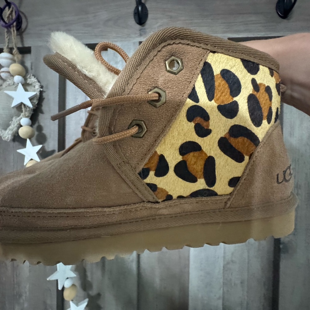Brown and Leopard Print Boots